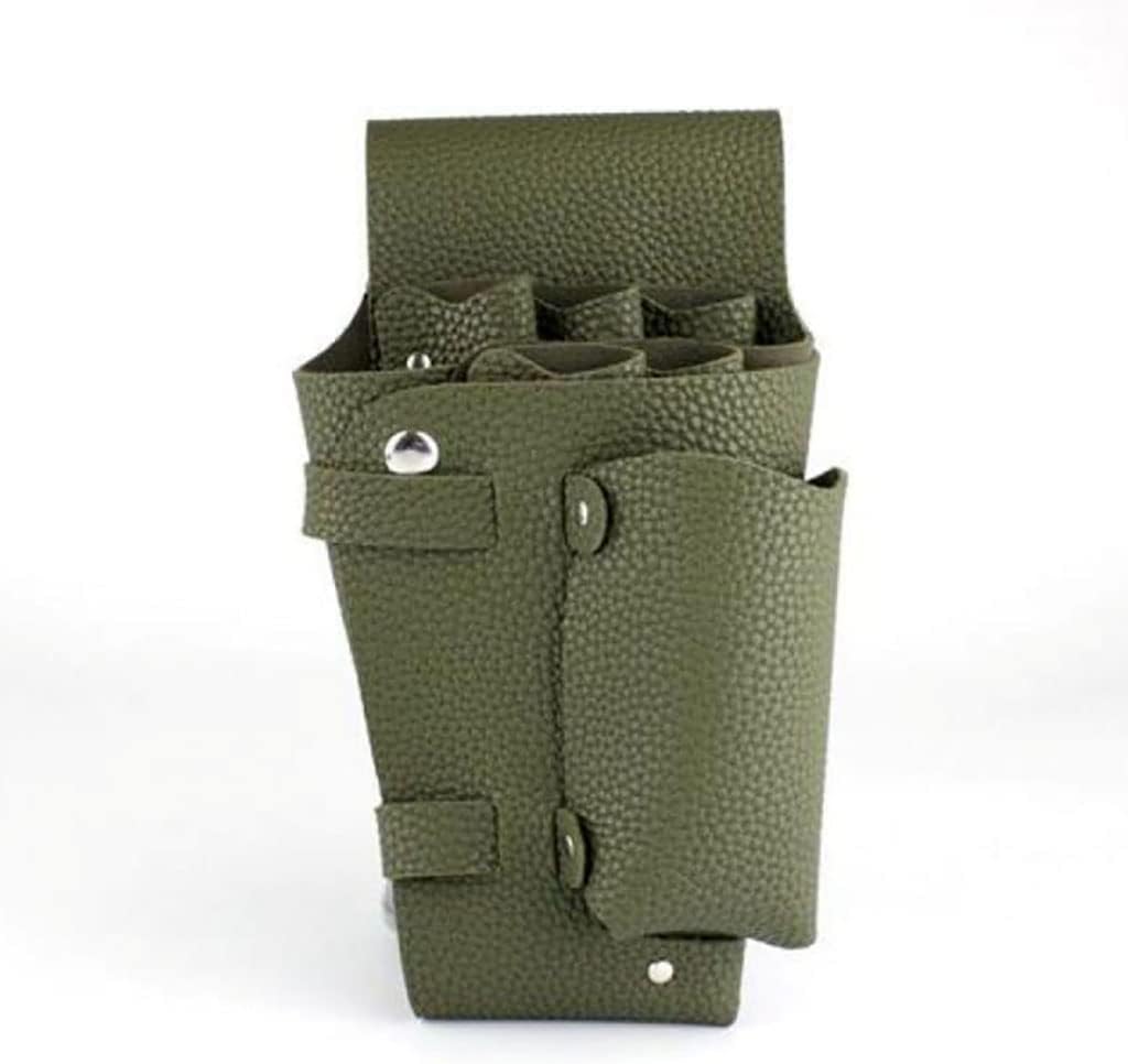 Scissors Storage Bag，Hairdressing Barber Scissor Holster Pouch Holder Case with Waist Shoulder Belt,PU Leather Rivet Hair Bag Clips