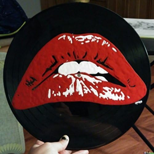 Hand painted Lips The rocky horror picture show vinyl record wall art