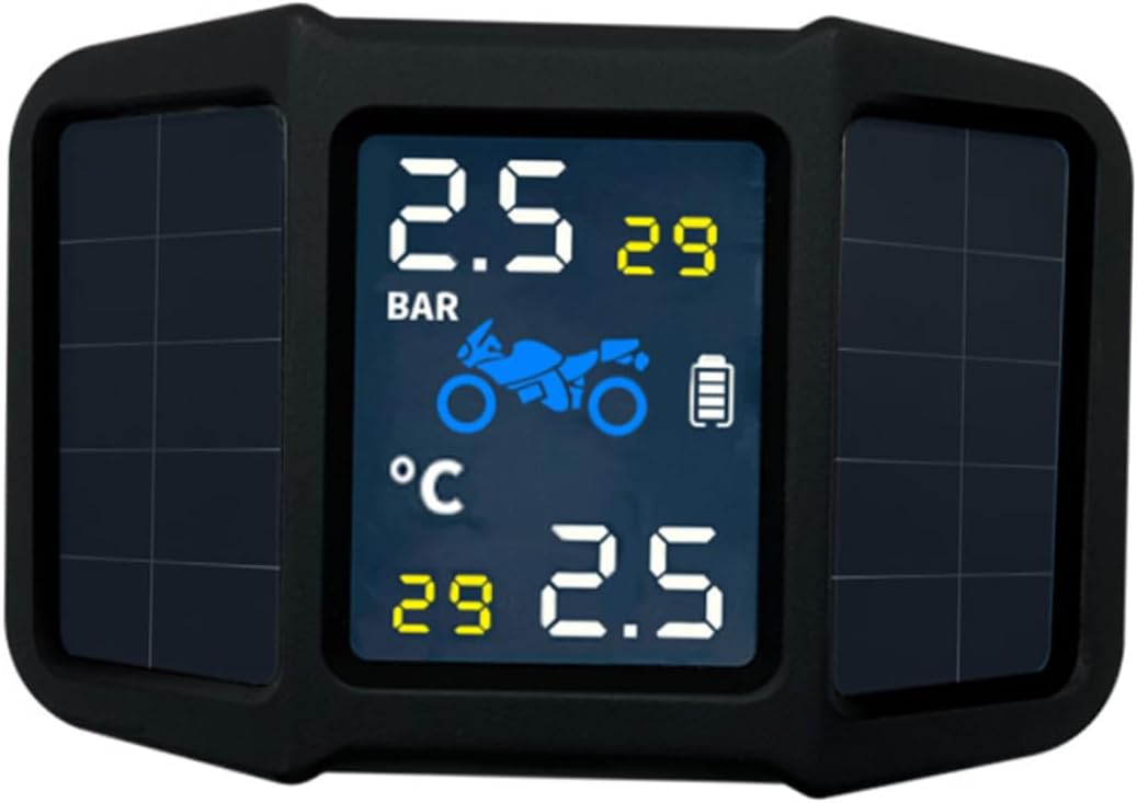 Alipis 1set Tire Pressure Measuring Tool Solar-Powered Motorcycle Tire Pressure Monitor for Accurate Readings Easy to Use and