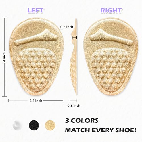 Image of Metatarsal Pads Women: Invisible Ball of Foot Cushions for Heels | Relieve foot pain & stop sliding! Our invisible, reusable heel cushions offer all-day comfort without adding bulk(2 Pairs)
