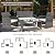 Shintenchi 4 Piece Patio Ratten Set Outdoor Furniture Set Wicker Conversation Set with Cushions and Tempered Glass Tabletop,Beige
