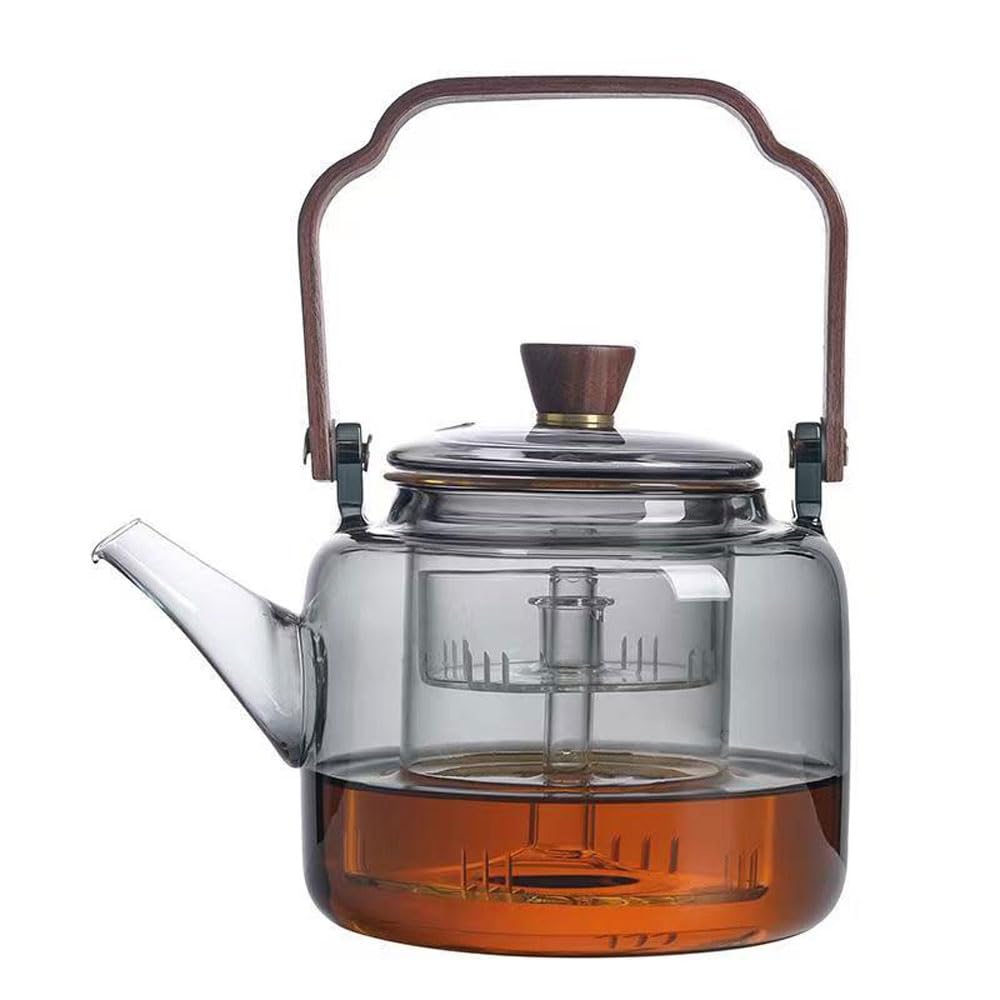 Glass Teapot with Infuser 34oz/1000ml, Borosilicate Glass tea kettle with Removable Infuser, Stovetop Safe Tea Kettle for Floral Tea & Boiling Green Tea etc