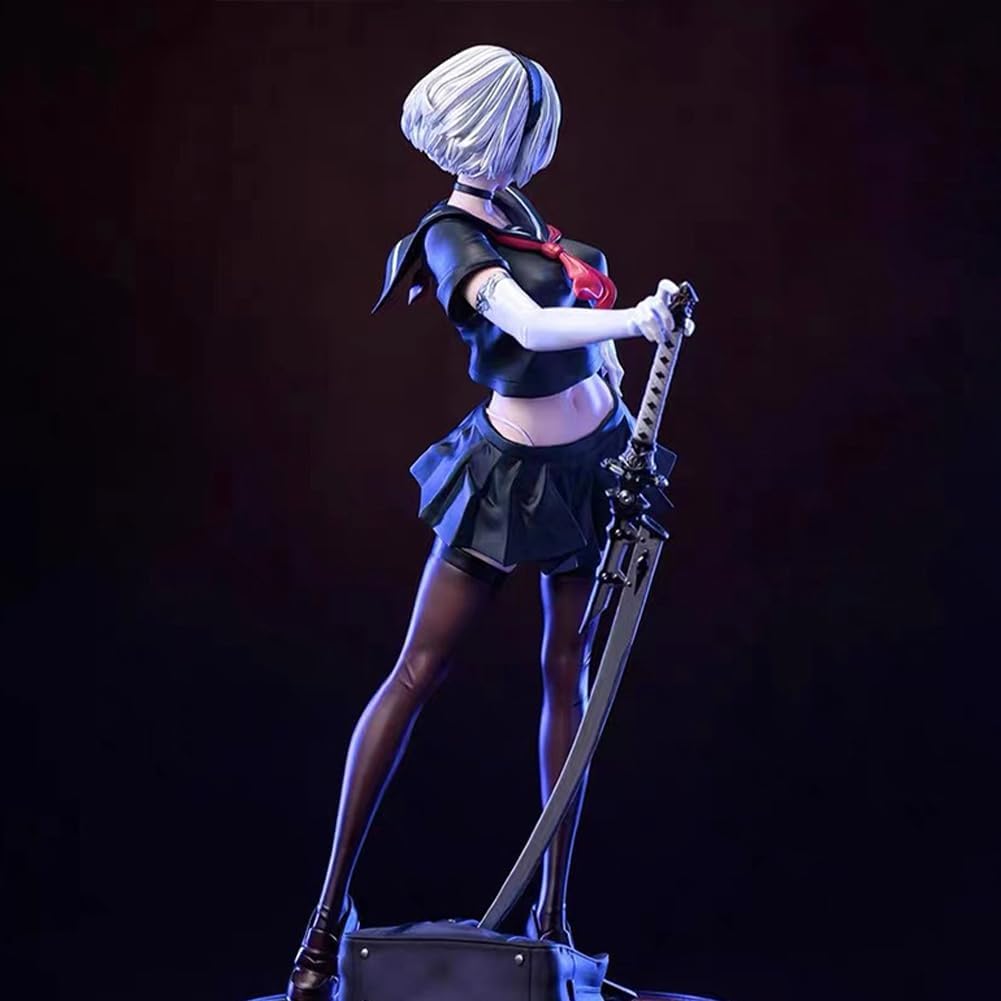 2B Figure Statue Model - 1/6 Scale 2B Action Figure 2Byorha Anime Figurine, 30cm No.2 Type B Figures, PVC Handmade Collectible Desktop Decoration