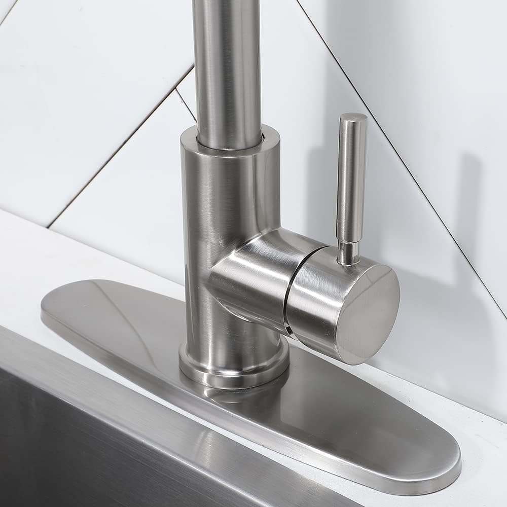 UFURMATE Faucet Plate, Brushed Stainless Steel Hole Cover Deck Plate Kitchen Faucet Single Hole Cover Plate Sink Round Faucet Cover Escutcheon For - View #10