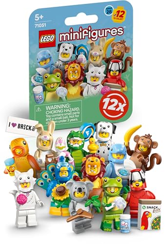 Lego Minifigures Series 28 with 12 Figures: Complete Set of Lego Minifigures Series 71051 Animals (Including Printed Tile)