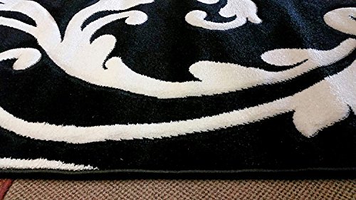 Hollywood Modern Contemporary Area Rug Black & White Design 290 (5 Feet 2 Inch X 7 Feet 1 Inch) #TOP3