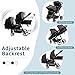 SZYHZ Twins Stroller,Single - Double Lightweight Travel Folding Stroller Reversible Bassinet Pram for Newborn&Toddler with 5-Point Harness,Adjustable Canopy,Guardrails,Storage