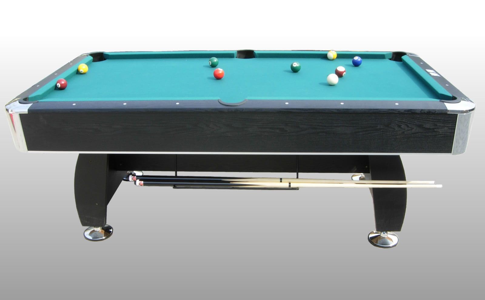 Tavolo da Biliardo BLACK NORMAN - Disponibile con Panno Verde, Rosso, Blu e Nero, Design Professionale e Accessori Completi