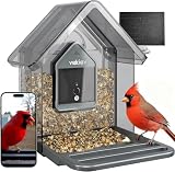 Smart Bird Feeder with Camera Solar Powered,2K UHD Video...