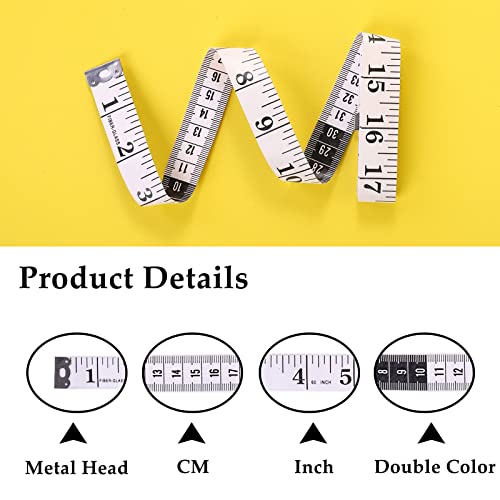 Maoqian 3Pcs Tape Measure 60 Inch White Measuring Tape For Body Soft Double Scale Ruler Measurement Tape For Fabric Sewing Tailor Cloth Weight Loss Craft Supplies #TOP2