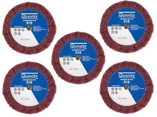 5 Stück Schleifvlies Körnung: 240, 40mmx30mm, 6mm Einspannschaft- Schleifmopstift, Vliesschleifer, Schleifmop, Schleifvlies mit Schaft.