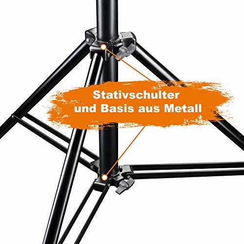 Walimex pro AIR 355 Lampenstativ - Lichtstativ mit Luftfederung, Höhe max 355 cm, 8 kg Traglast, sehr hoch und stabil, Aluminium, Leuchtenstativ für Fotografie Studio Outdoor, Schwarz – Bild 5