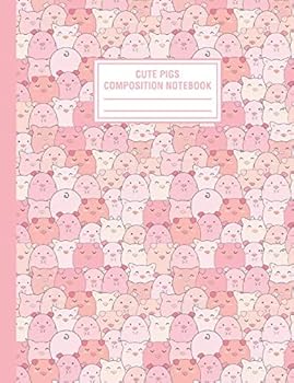 Cute Pigs Composition Notebook: Wide Ruled Cute Pig Farm Animals Large Lined School Journal For Writing