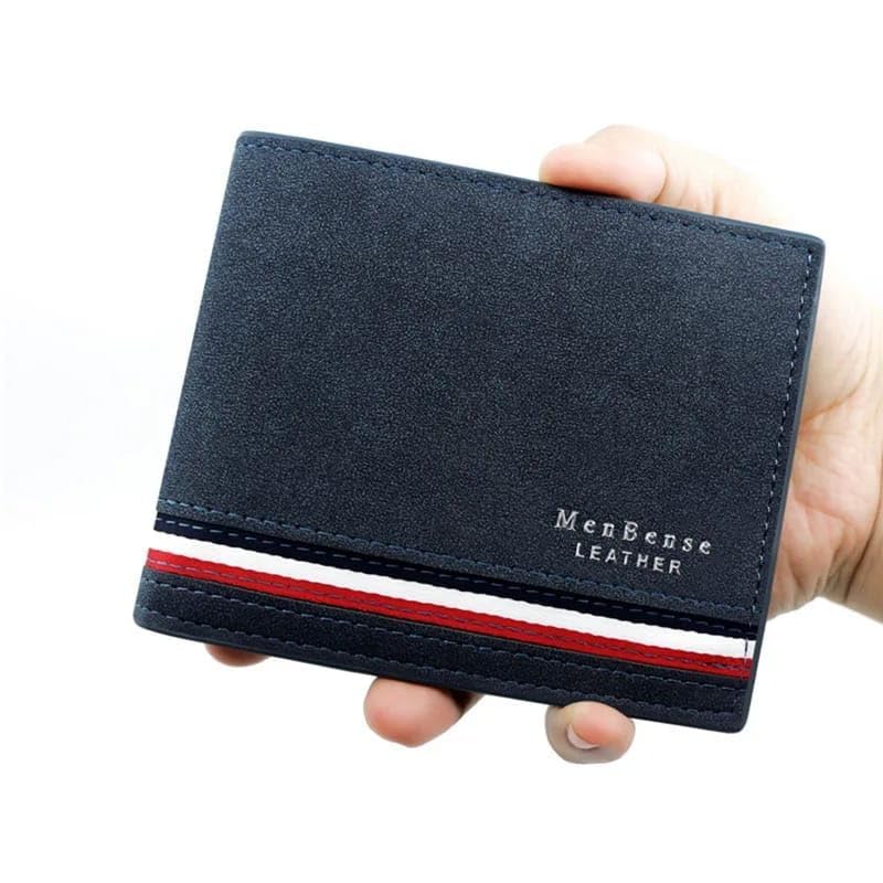 Men's Leather Wallet, Stylish, Multiple Slots for Credit Cards, ID, License, Photo, Bill and Coin Holder (Navy blue)3