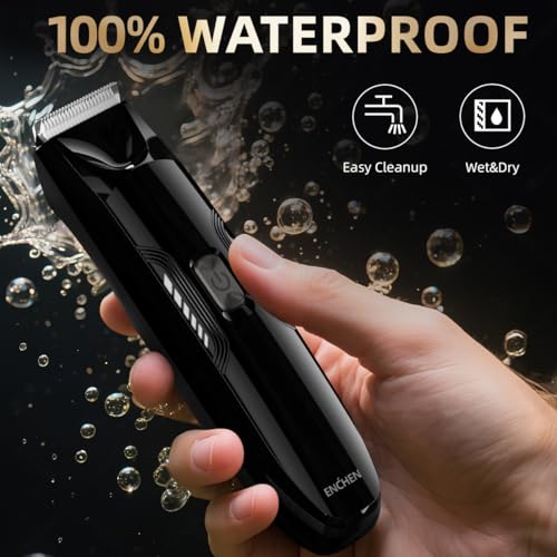 Image of ENCHEN Spark 3 Trimmer for Men Beard,Groin & Body Grooming Kit with Different Guide Combs,Professional Hair Clippers,Wet & Dry Use,Fast Charging,120 Mins Runtime,Black