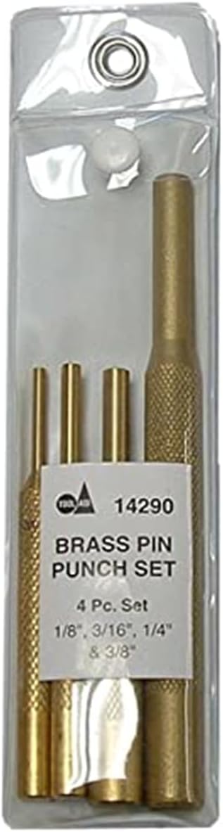 S&G Tool Aid 14290 4-Piece Pin Punch Set, Brass