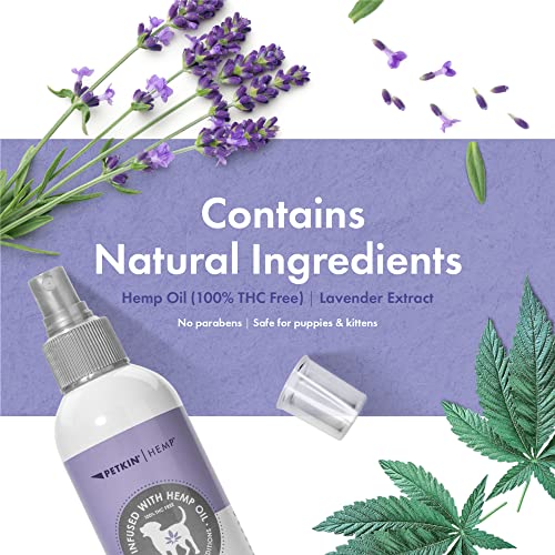 Petkin Hemp Fragrance for Dogs and Cats - with Hemp Oil & Calming Lavender Extract, 8 oz - Soothes, Calms & Conditions - Keeps Pet Smelling Great - for Home, Travel & Use on Pet Bedding - Thumbnail 5