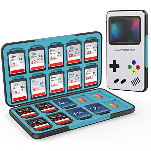 HEIYING Memory Card Case for SD/TF Cards,Portable SD Card Holder Storage Case Compatible with 20 SDXC SDHC and 20 TF Cards Slots