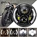 JMTBNO 7 Pollici Faro LED Moto Rotondo Halo DRL Bianco Frecce Ambra Integrazione Faro Compatibile con Harley Touring Road King Ultra Classic Electra Street Glide Tri Cvo Heritage Softail