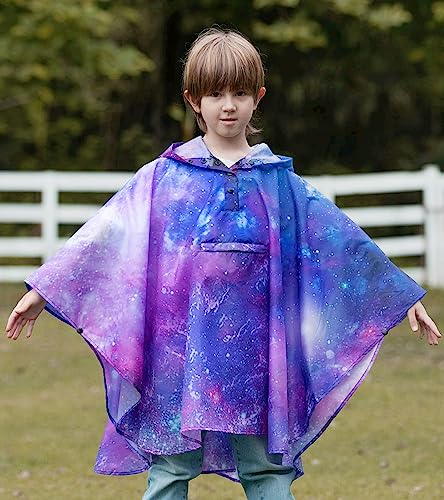 Image of SaphiRose Lightweight Kids Rain Poncho Jacket Waterproof Outwear Rain Coat
