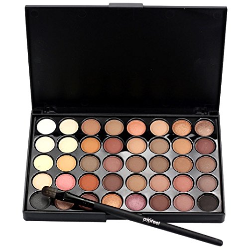 Creazy Cosmetic Matte Eyeshadow Cream Makeup Palette Shimmer Set 40 Color+ Brush Set (A)