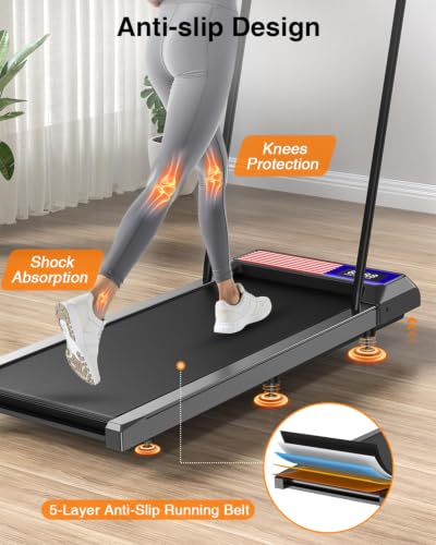 Image of Gkyet Walking Pad with 5%-8% Incline, 2.5HP Quiet Under Desk Treadmill for Home Office, 265 LBS Capacity, Portable Slim Walking Pad Treadmill with Remote Control, Small Treadmill for Apartment