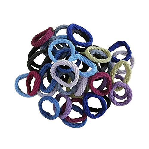 Towntrek Elastic Hair Ties Binder Band Assorted Color for Women & Girls (80-PACK)
