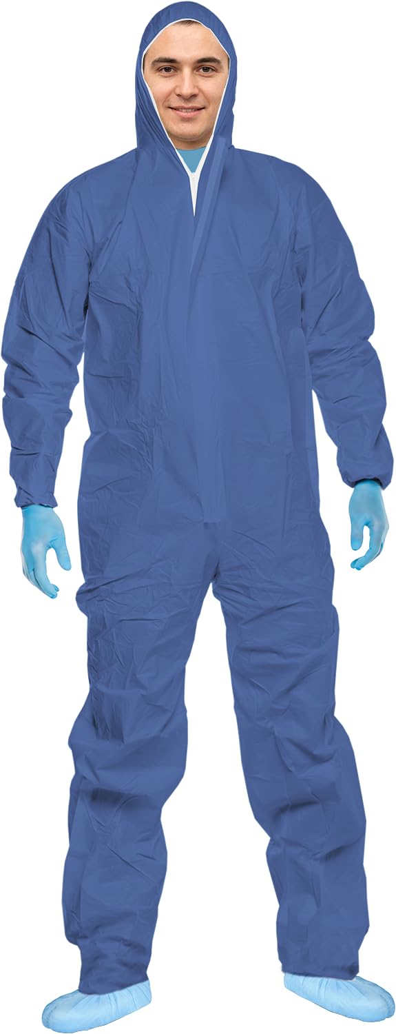 ACE CoverX Arbeits-Overall mit Kapuze - Einweg-Schutzanzug für die Arbeit - gegen Chemikalien & Partikel