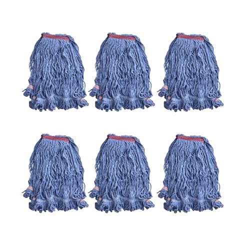 Primero Basics Loop-End Mop Head Replacement, 6 Pack – Commercial & Industrial Mop Heads with 1.25