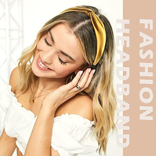 4PCS Top Knot Headbands for Women Fabric Hairbands Wide Headbands Elastic Head Wrap Cute Hair Accessories for Women Girls