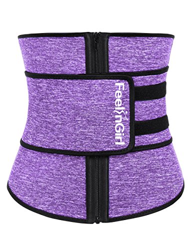 FeelinGirl Neoprene Sauna Sweat Waist Trainer for Women Weight Loss with Adjustable Waist