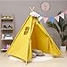 HB.YE Teepee infantil con alfombra de suelo, decoración nube, banderas, carpa plegable para jardín interior y exterior, color amarillo
