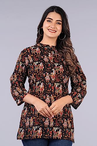 Image of Jikonet Women's Printed Rayon Straight Short Kurti