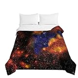 Odot Colcha Bouti de Verano, 3D Cielo Estrellado Estampado Suave Microfibra Multiusos Cubrecama Lavable Acolchada Edredón Manta para Cama de Infantil Individual Matrimonio (150x200cm,F)