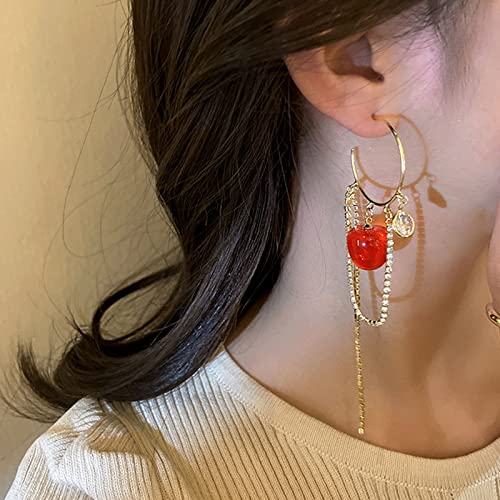 Boucles d'oreilles rétro pompon en diamant argent 925 le charme poétique