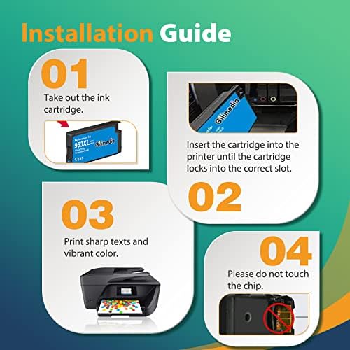 GILIMEDIA 963 XL Black Ink Cartridges, 963xl Ink Cartridge, Compatible for HP 963 XL 963XL Printer Ink Cartridges, for HP OfficeJet Pro 9010 9020 9012 9025 9015 9022 9014 9019 9013 9016 9018 Printers