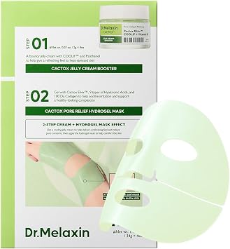 Dr. Melaxin CACTOX Cactus Poa Relief Gel Cream Hydrogel Mask, 4 Pack, Cactus, Texture, Glossy, Moisturizing, Pores, Gel Mask, Inner Dry Skin, Korean Skin Care, Korean Cosmetics