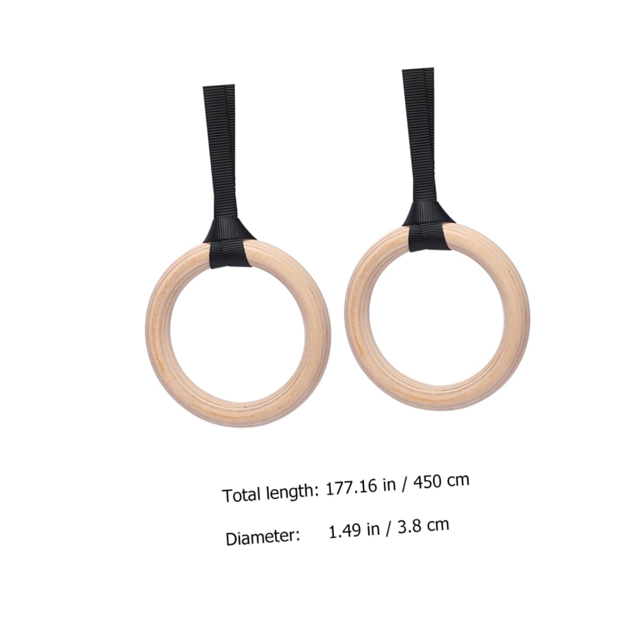 Happyyami Premium Gymnastic Rings with Adjustable Straps Heavy Duty Fitness Equipment for Strength Training Bodyweight Exercises and Outdoor Workouts Quick Setup and Comfortable Grip