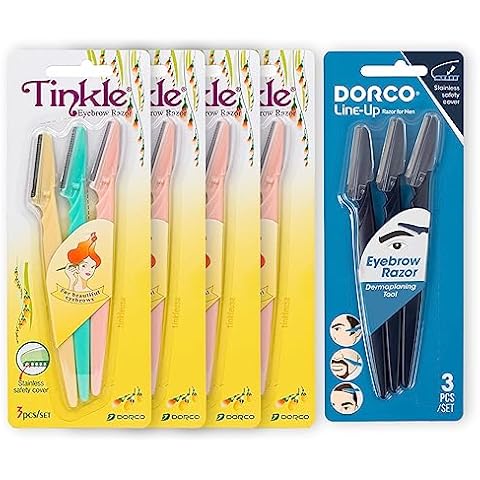 Dorco Beauty & Grooming Bundle - Tinkle Dermaplaning Tool & Line-Up Razor, Complete Facial Hair Management Kit (15 Blades) Cover
