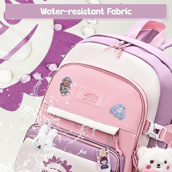 Image of ADSON kawaii Girls Travel School Bag|Backpack Of Large Capacity Aesthetic Stylish Girls Korean Laptop Bag Rucksack for School |College Bags Cute Bookbag for Teens Water Resistance