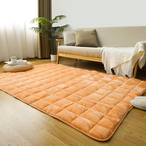 BestOnePlus 【帝人TEIJIN中綿+エアロゲル】ラグ カーペット 冬 ふわふわ 190×190(約2畳) あったか 6層構造 アルミシート入り 吸湿発熱 蓄熱保温 接触温感 花柄滑り止め 静電気防止 光触媒加工 抗菌防臭防ダニ 床暖房 ホットカ