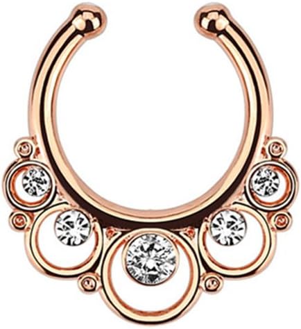 Fake Septum Clicker Clip On Non Piercing Nose Ring Hoop Choose Your Color