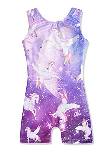 HOZIY Girls Gymnastics Leotards for Kids Tumbling Outfits Biketard Sparkle Adorable Pattern