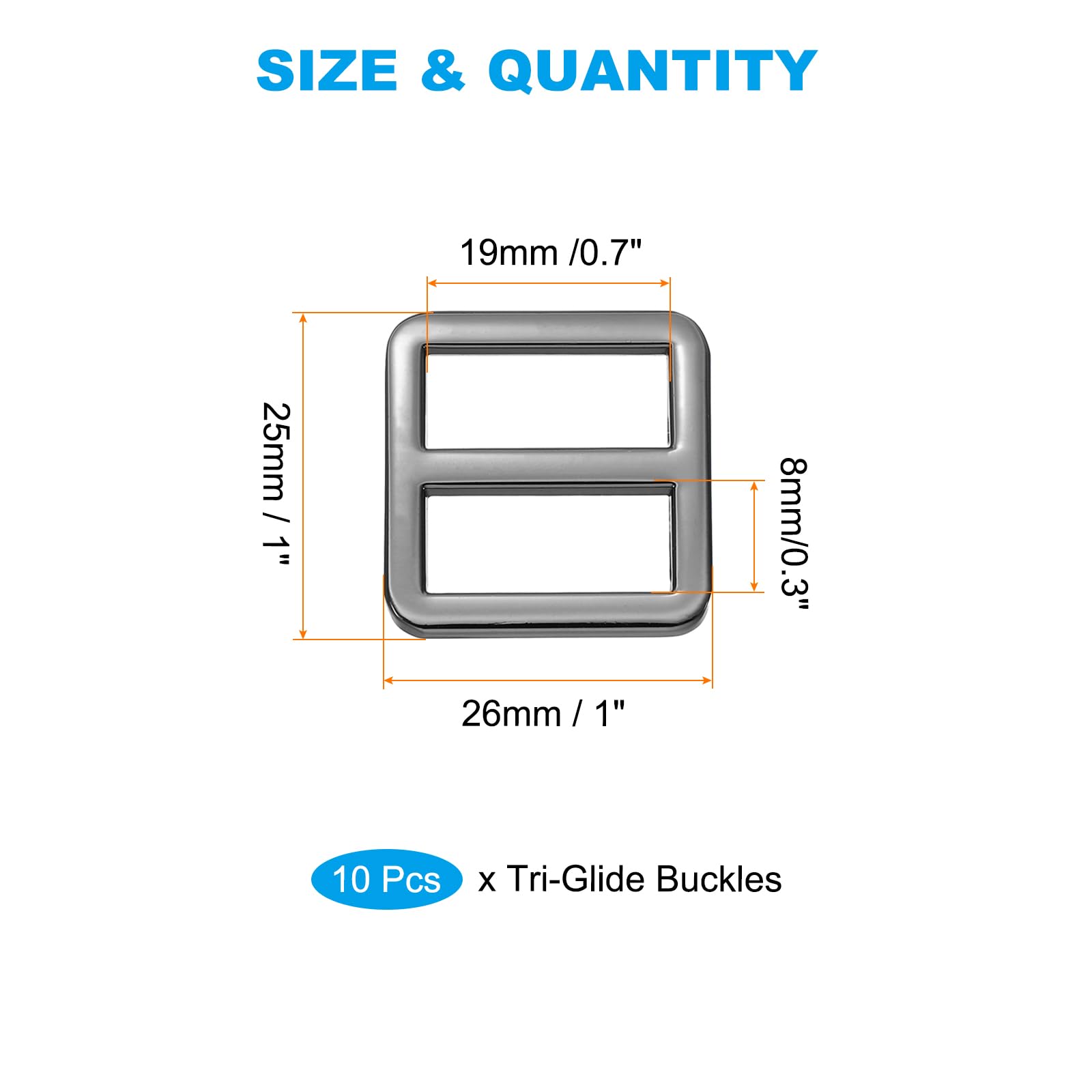 PATIKIL Flat Metal Slide Buckle 1.5 Inch / 38mm - Image 2