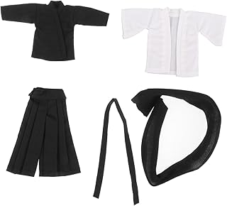 shamjina 4 peças 1/12 fantasia de samurai em miniatura acessórios de fantasia de, fantasia de de figura masculina para fantasia de de 6