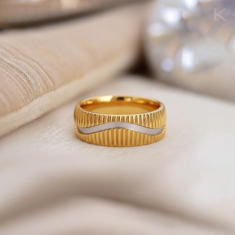 Image of KISNA 9KT / 14KT / 18KT Ribora Yellow Gold Band Ring For Him | S14