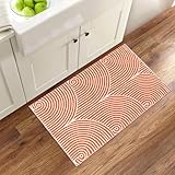 Tiffasea Indoor Door Mat 2'x3', Front Door Mats Machine Washable Small Area Rug Entryway Rug, Cotton Woven Indoor Outdoor Rugs Reversible Floor Mats for Bedroom/Bathroom/Kitchen (Orange&White)