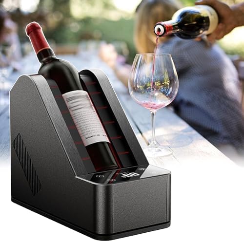 Electric Wine Chiller-Portable Single Bottle Cooler for 750ml Wine or Champagne,Iceless Design,0℃-20℃ Temperature Range,Perfect for Poolside Parties