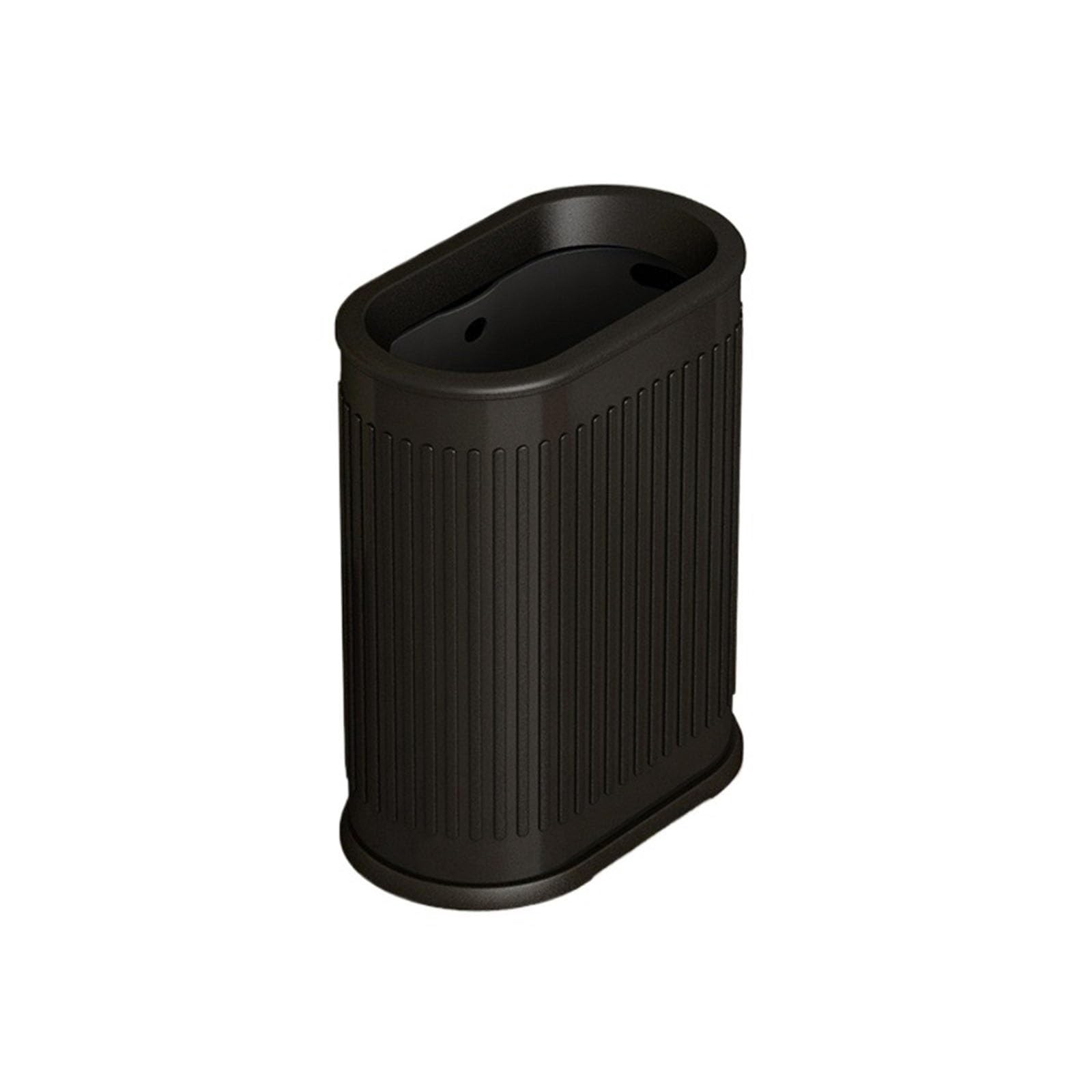Z4T8M2K6G5 Waste Bin Stainless Steel Open-top Trash Can Round Garbage Container Bin for Bedroom Home Office Trash Can(Gris)