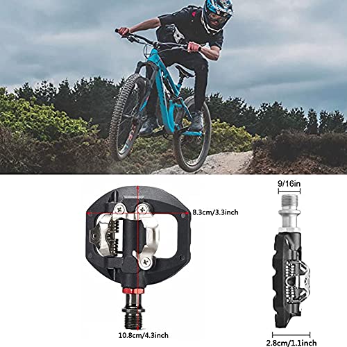 Spd Pedals Clipless Mtb Pedals Compatible With Shimano Spd Nylon Fiber Bicycle Platform Pedals And Cleat For Bmx Mtb Spin Trekking Bike, 9/16" Black #TOP5